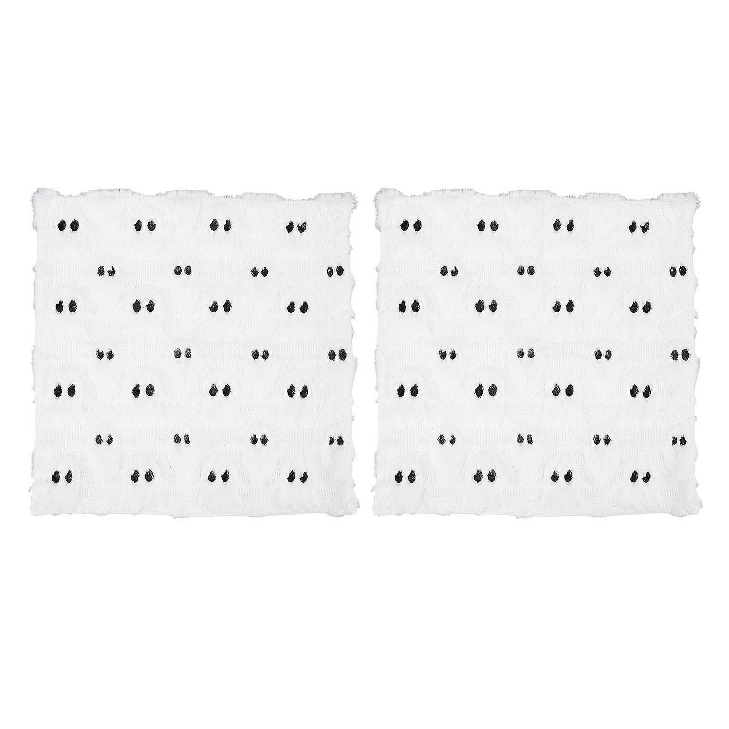 2 Pack White Ghost Pillowcases Soft Polyester Plush White Ghost Throw Pillow Covers for Sofa Cushion