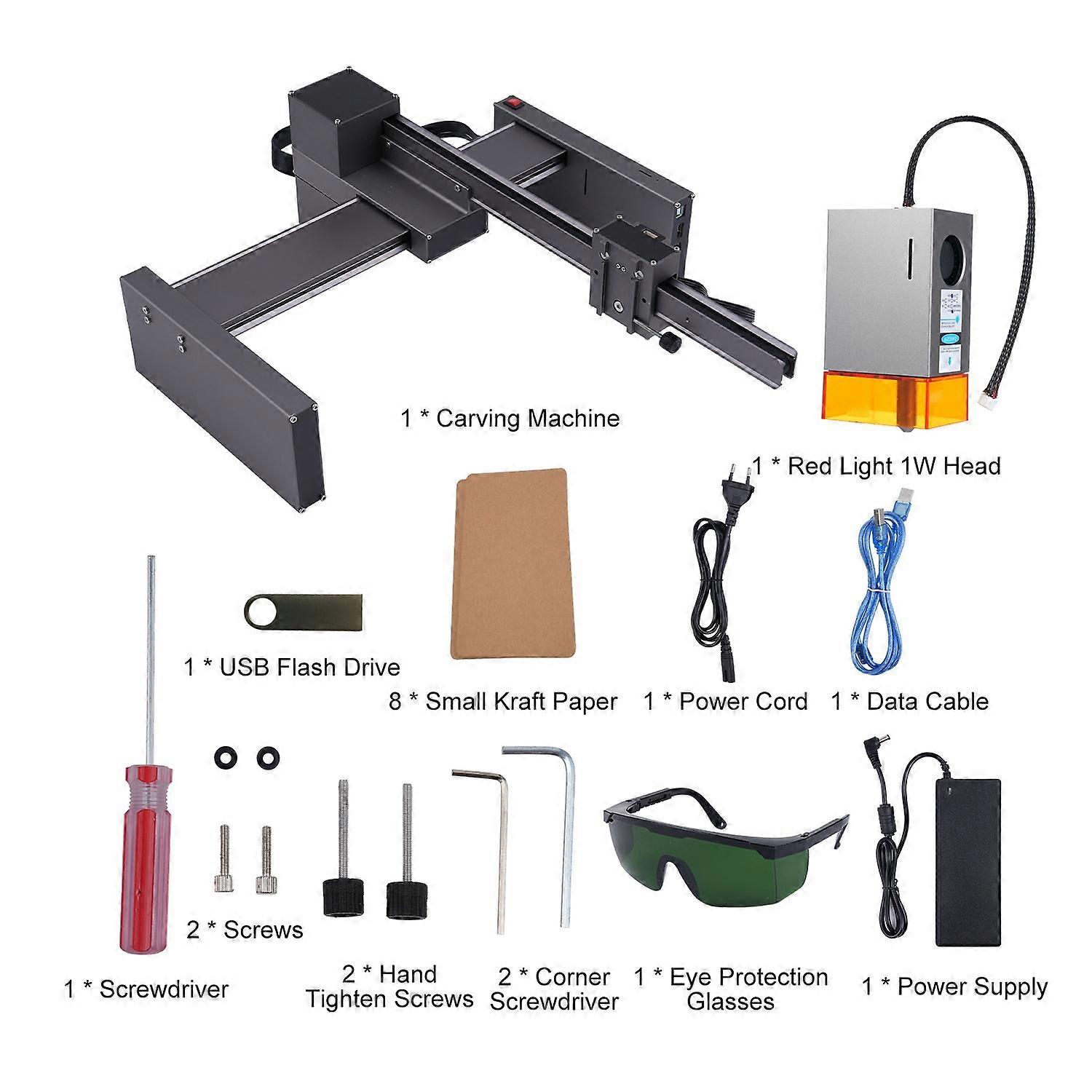 Engraving Machine 215mm * 235mm Work Platform 10W Portable Cutter All Metal Body with Emergency Stop