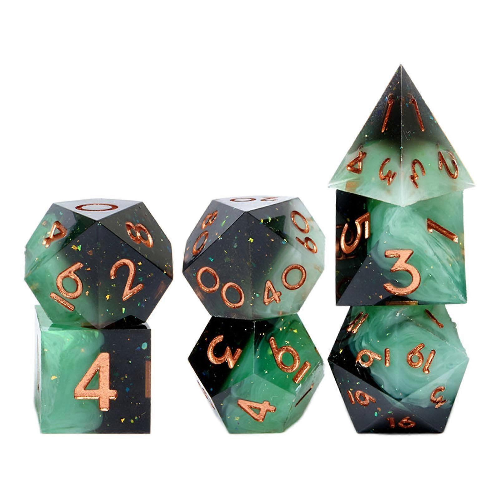 7x Polyhedral Dice D4~D20 for Family Gathering Role Playing Game Table Board