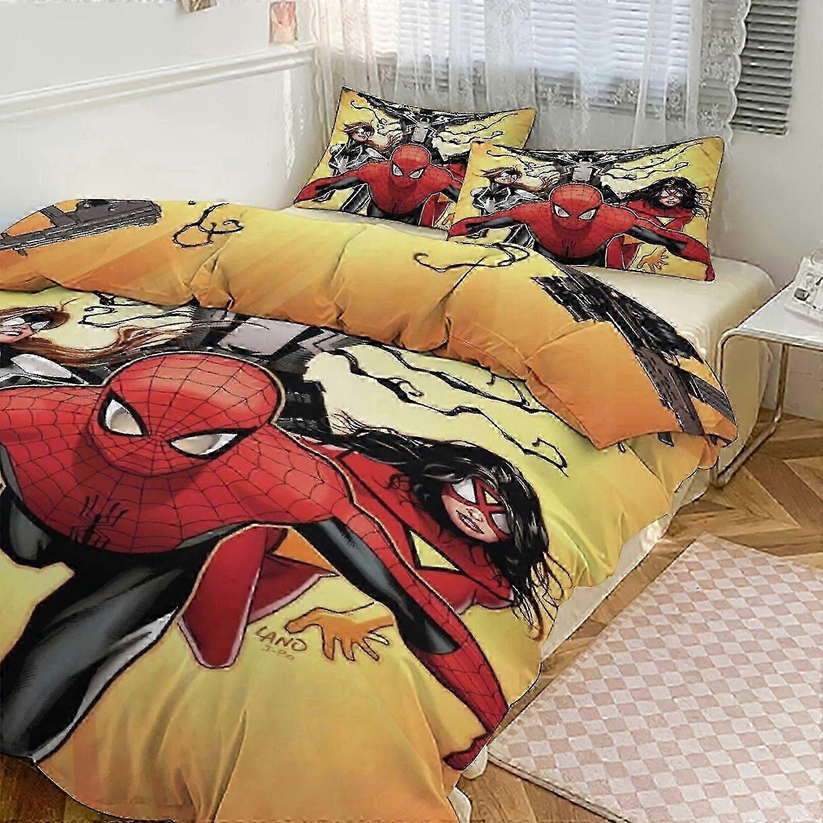 o1432 Lenzuola Spidean Print Bedding Set Modello Piumino Cove Set3 Pezzi Copripiumino E Federe per Donne Uomini Adolescenti (1 Copripiumino e 2 Pillo
