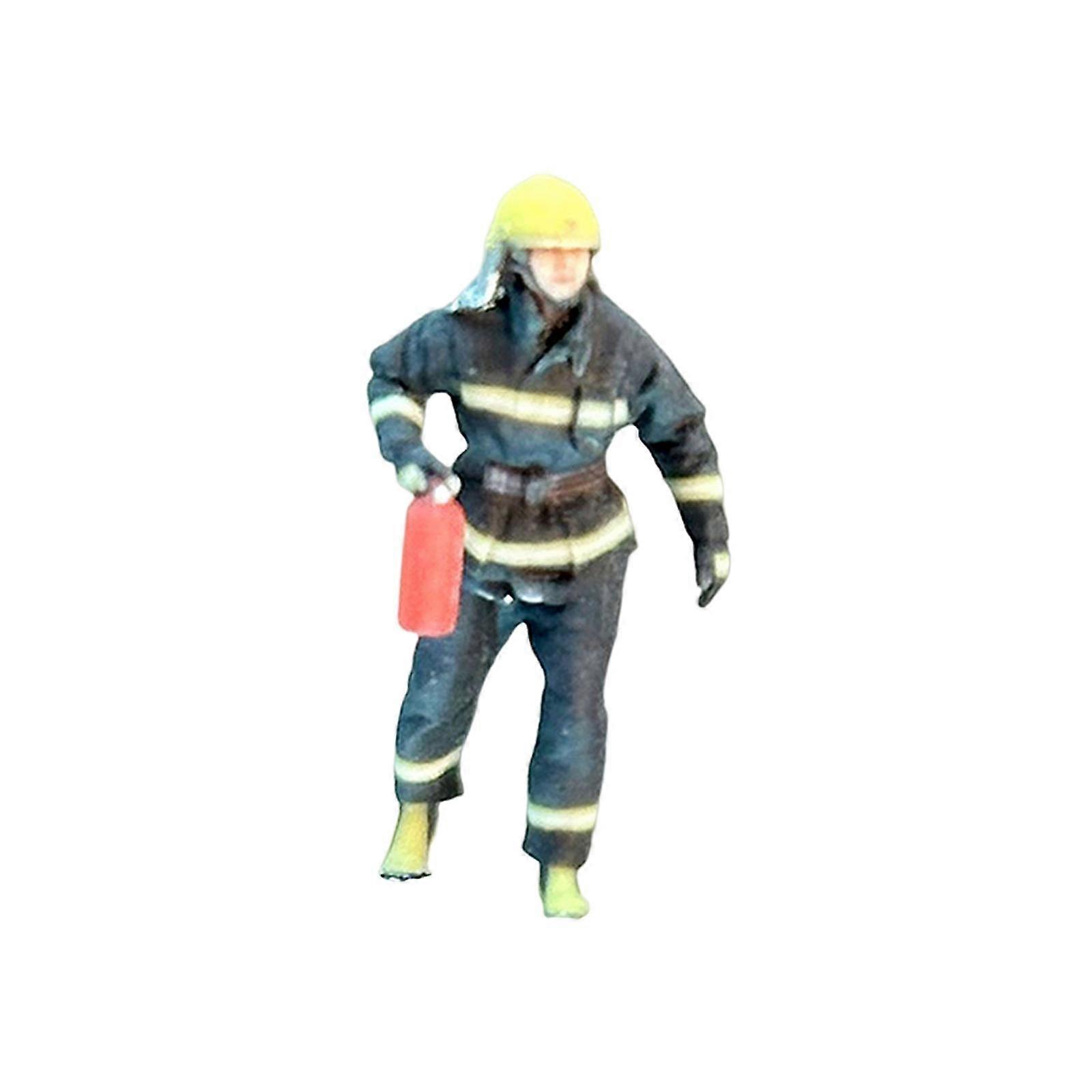Miniature 1:64 Firefighter Figures, Diorama Action Figures, Collection Model