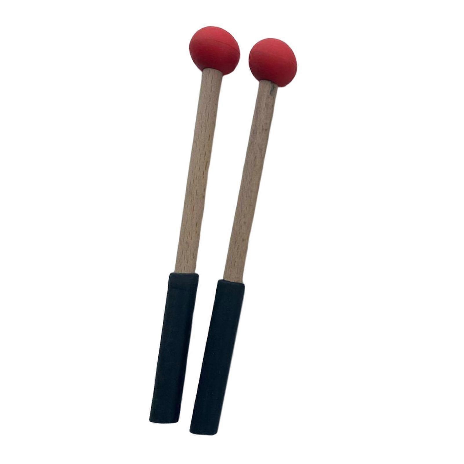 2x Σφυρί Κρουστών Σιλικόνης Drumsticks για Glockenspiel Xylophone Red