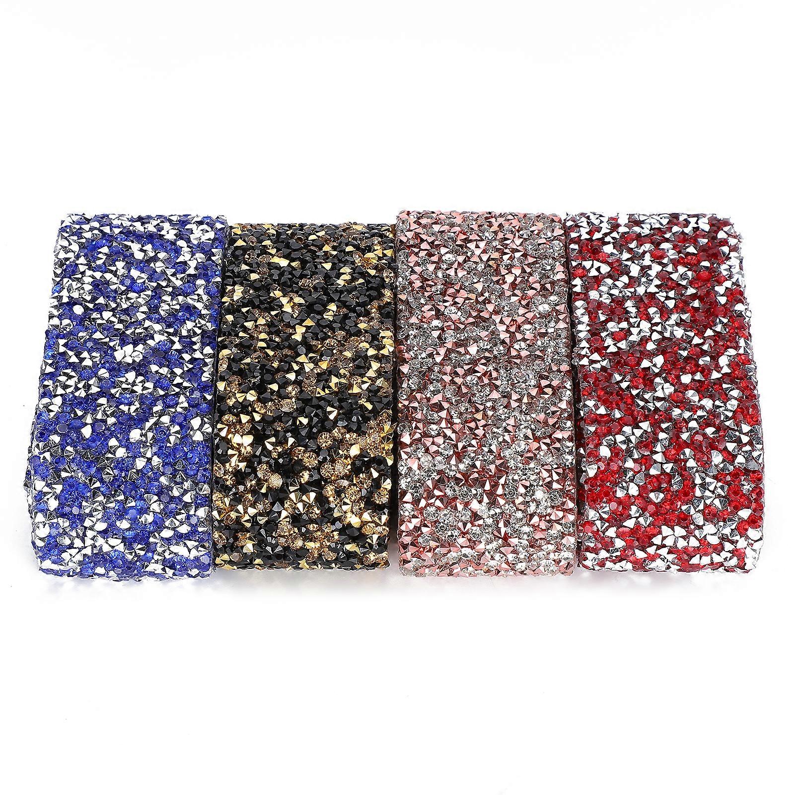 4 יחידות שרשרת אבני חן עם דבק צבע שרף אביזרי ביגוד קישוטים 3.5 ס"מ רוחב