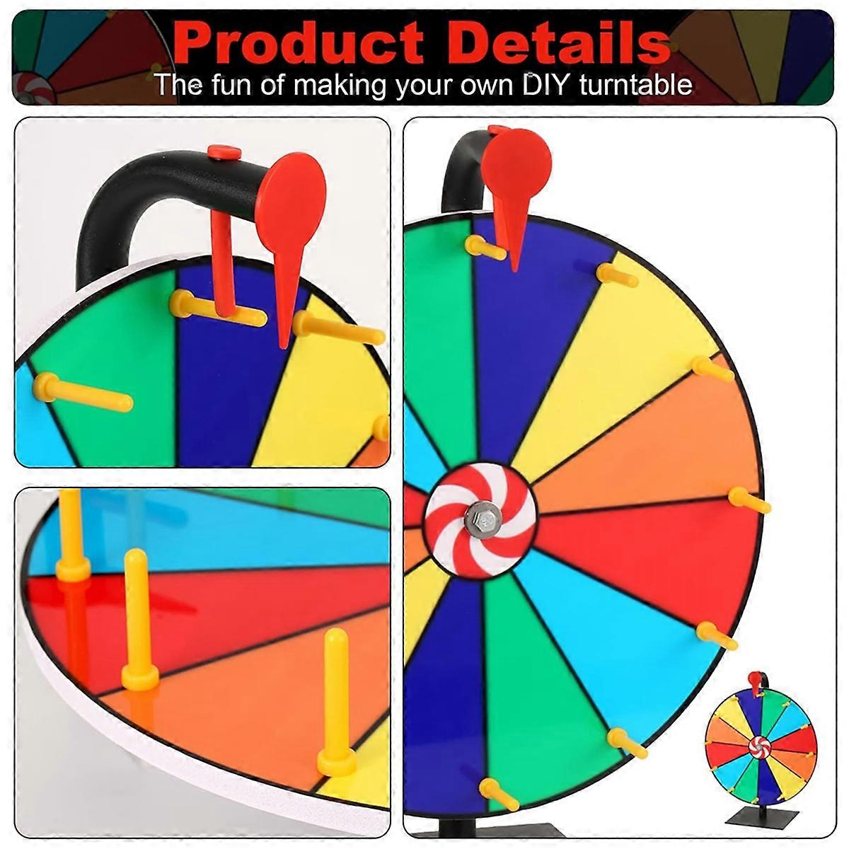 15pcs Spinning-Wheel Parts, with Prize Wheel Pointer Reusable