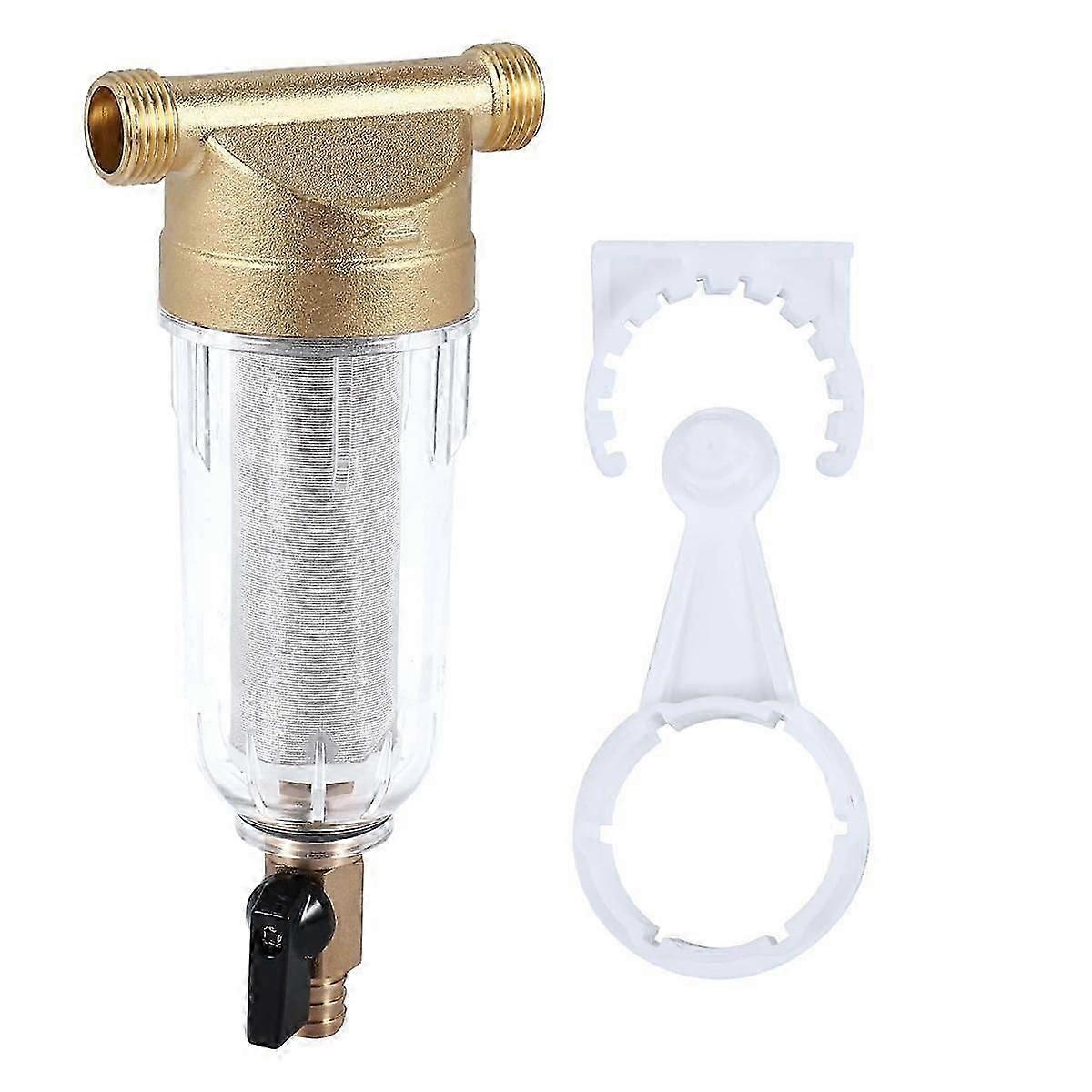 4 Split-Mouth Water Filters Front Purifier Copper Lead Pre-Filter Backwash Remove Rust Contaminant