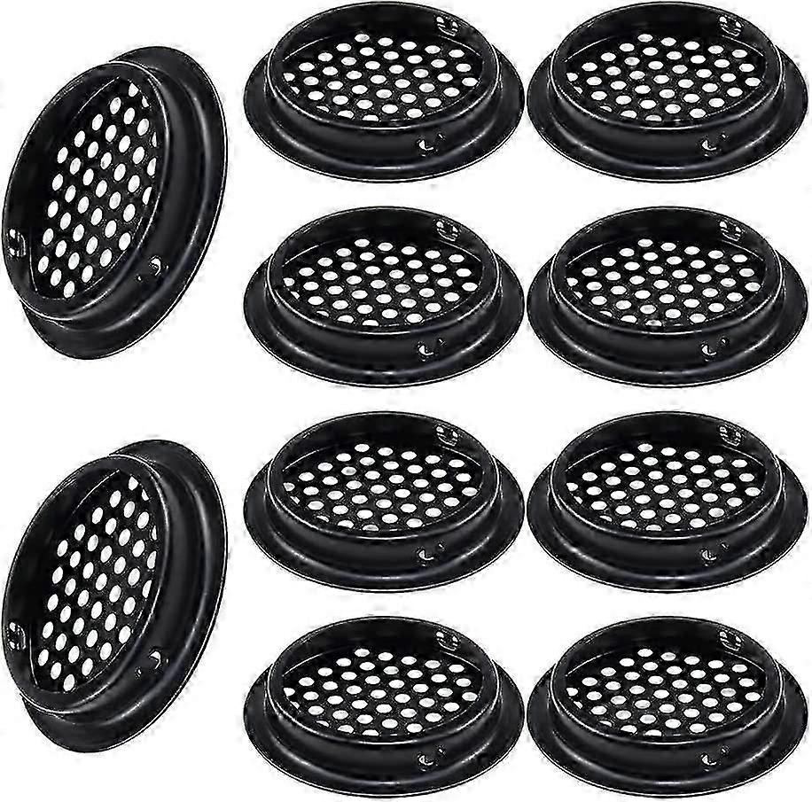 Yuvarlak Havalandırma Izgarası 10 Adet Yuvarlak Dış Havalandırma Izgarası 53 mm Paslanmaz Çelik Siyah Havalandırma Izgarası Mutfak Dolabı İçin Hava Akışını Koruyun S