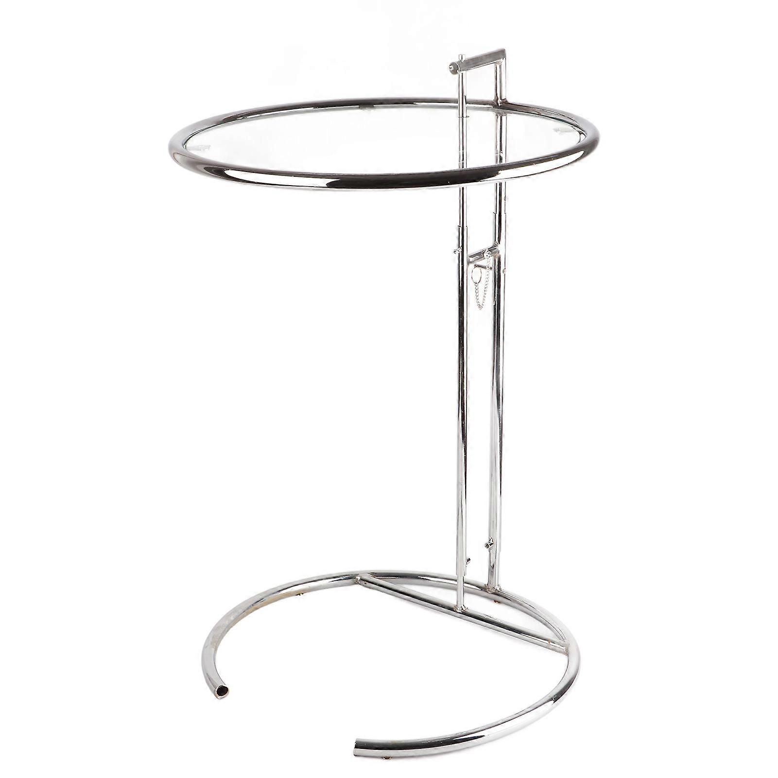 Table basse relevable de style rétro, transparente, ronde, compacte, en métal et verre, décorative et pratique