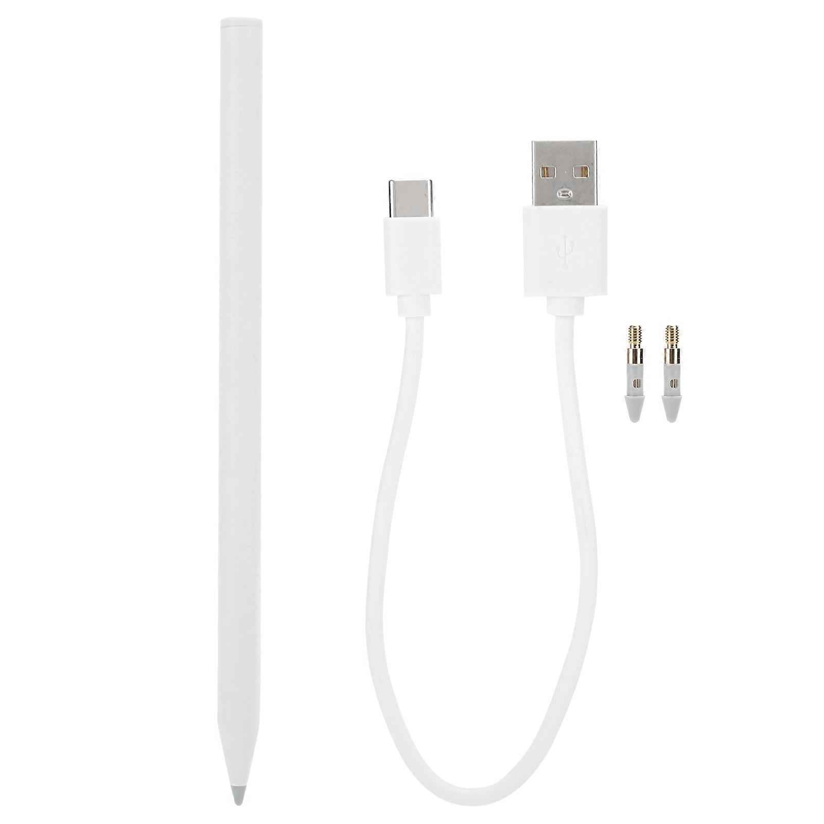 Capacitance Pen Stylus AntiMistouch Screen Touching Pens for IOS Replaceable Refill(White )