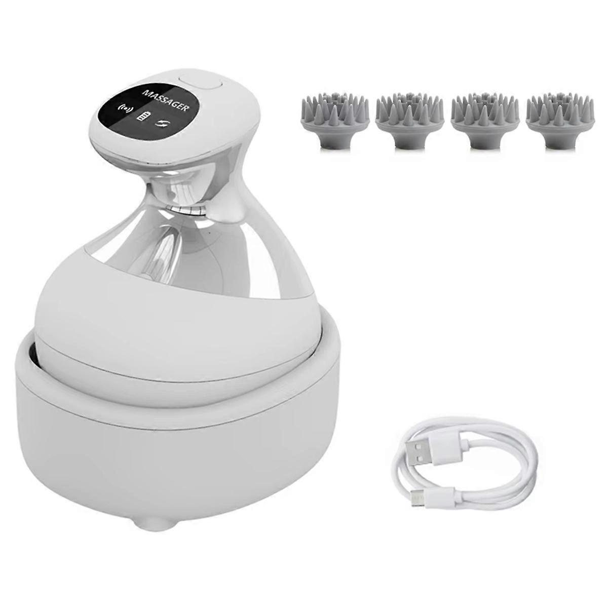 Electric Scalp Massager with Red Light Therapy,Waterproof Handheld