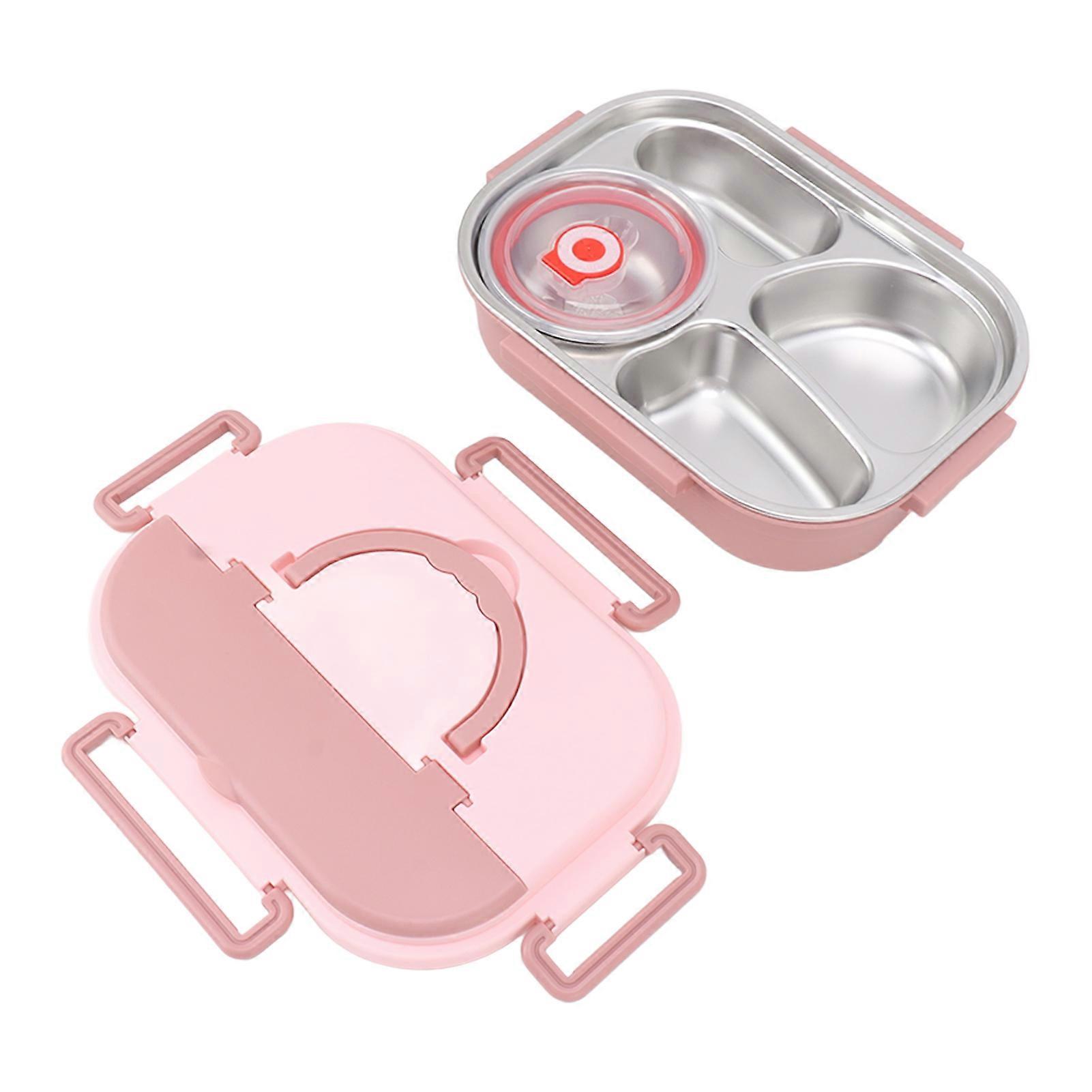 Stainless Steel Insulated Lunch Box 4 Grid Corrosion Prevention Rustproof Portable Bento Box for Children Adult