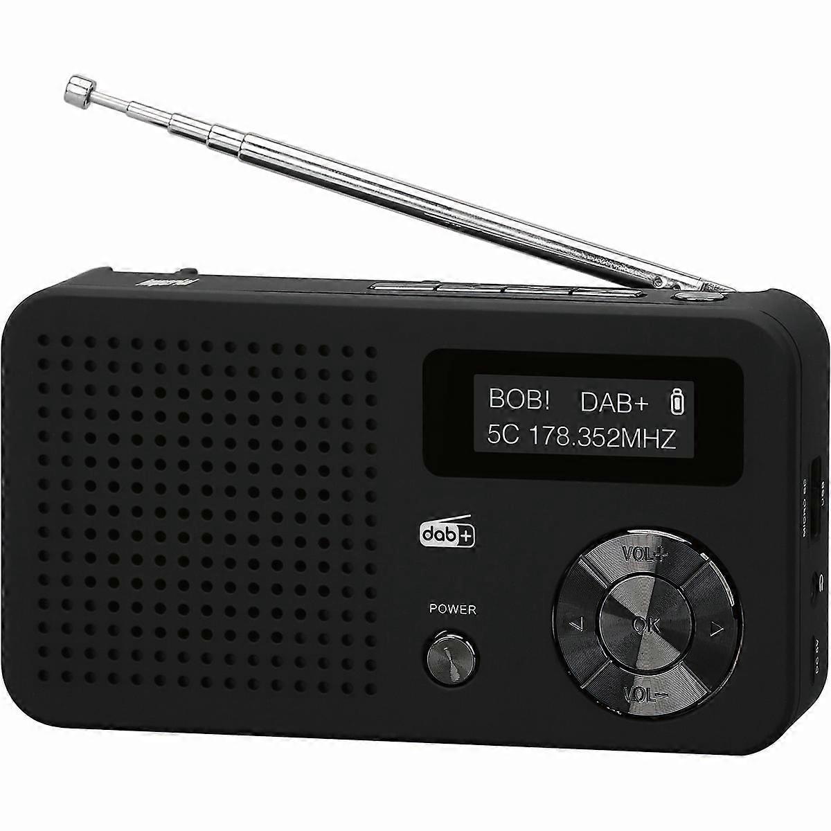 Tragbares DAB+ / UKW-Radio mit beleuchtetem LCD-Matrix-Display DABMAN 13, schwarz