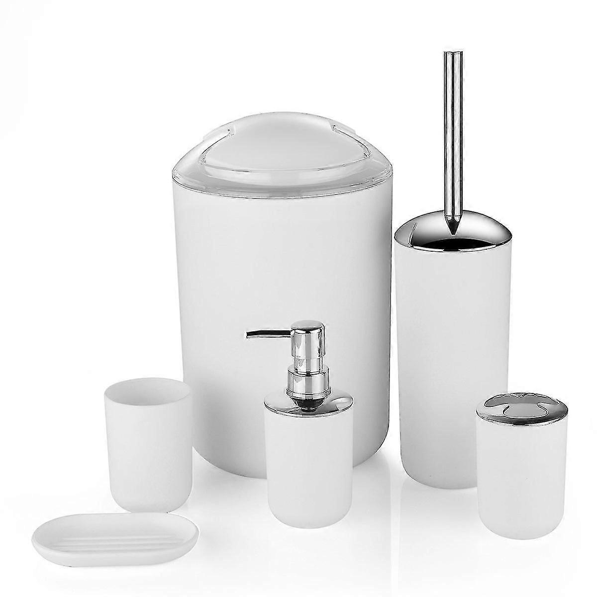 Bathroom Accessories Set 6 Piece -modern Decor Set (white)