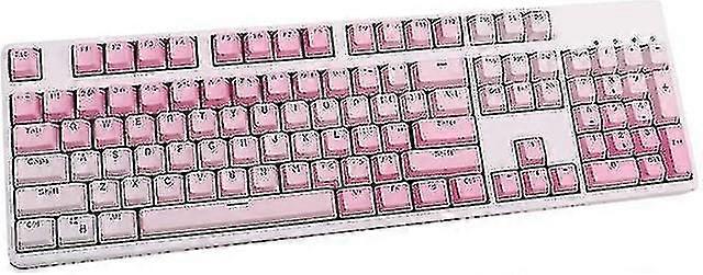 104 Keys Sunset Gradient Backlit Keycaps Thick Pbt Oem Profile For Cherry Mx Switches Of Mechanical Keyboard With Key Puller Sakura Pink
