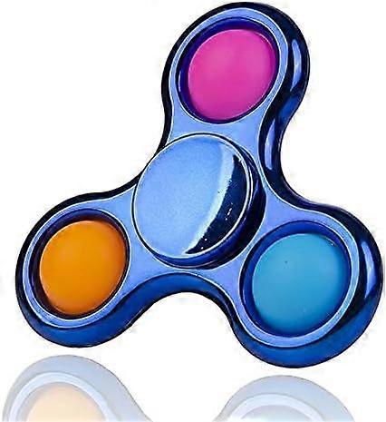 Chrome Fidget Spinner Simple Popper, Portable Fidget Poppet Poper Spinner Metallic Toy Brain Development Gift for Kids