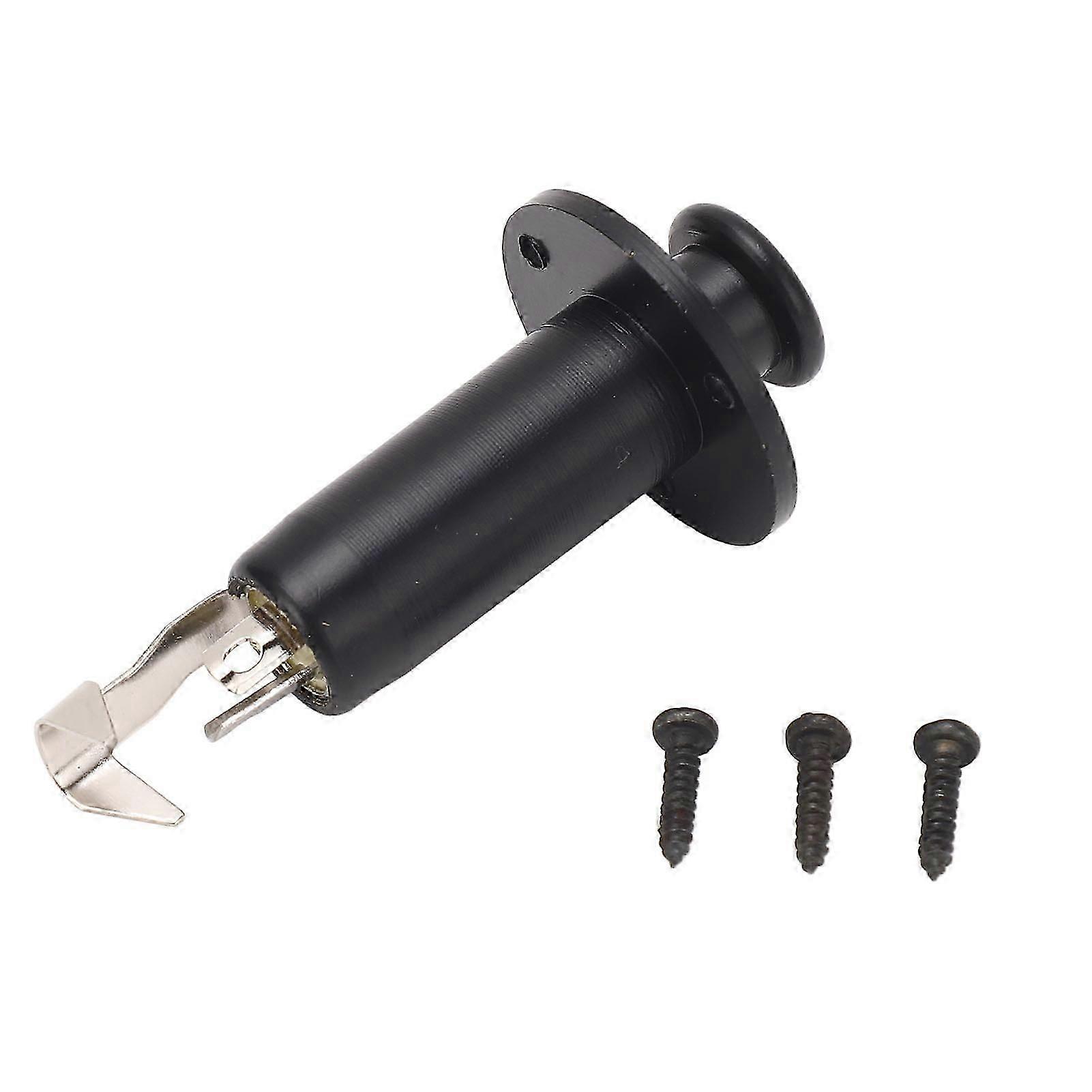 6.35mm ギター出力ジャックソケット 金属構造 エンドピン ピックアップジャックソケット アコースティックエレクトリックギター用 ブラック