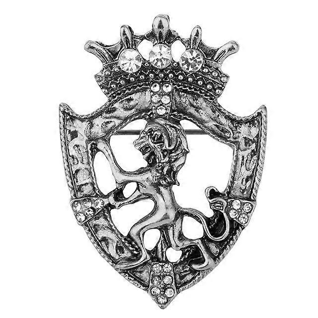 Retro Lion Crystal Brooch Pins Animal Crown Lapel Pin Corsage Men 'S Shirt Suit Collar Pins Fahion Jewelry Colthing Accessories