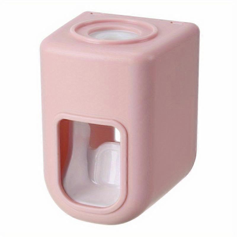 1 Piece Automatic Toothpaste Dispenser - Wall Mounted Toothbrush Holder with Squeezer - No Electricity Required - Plastic Bathroom Accessory
