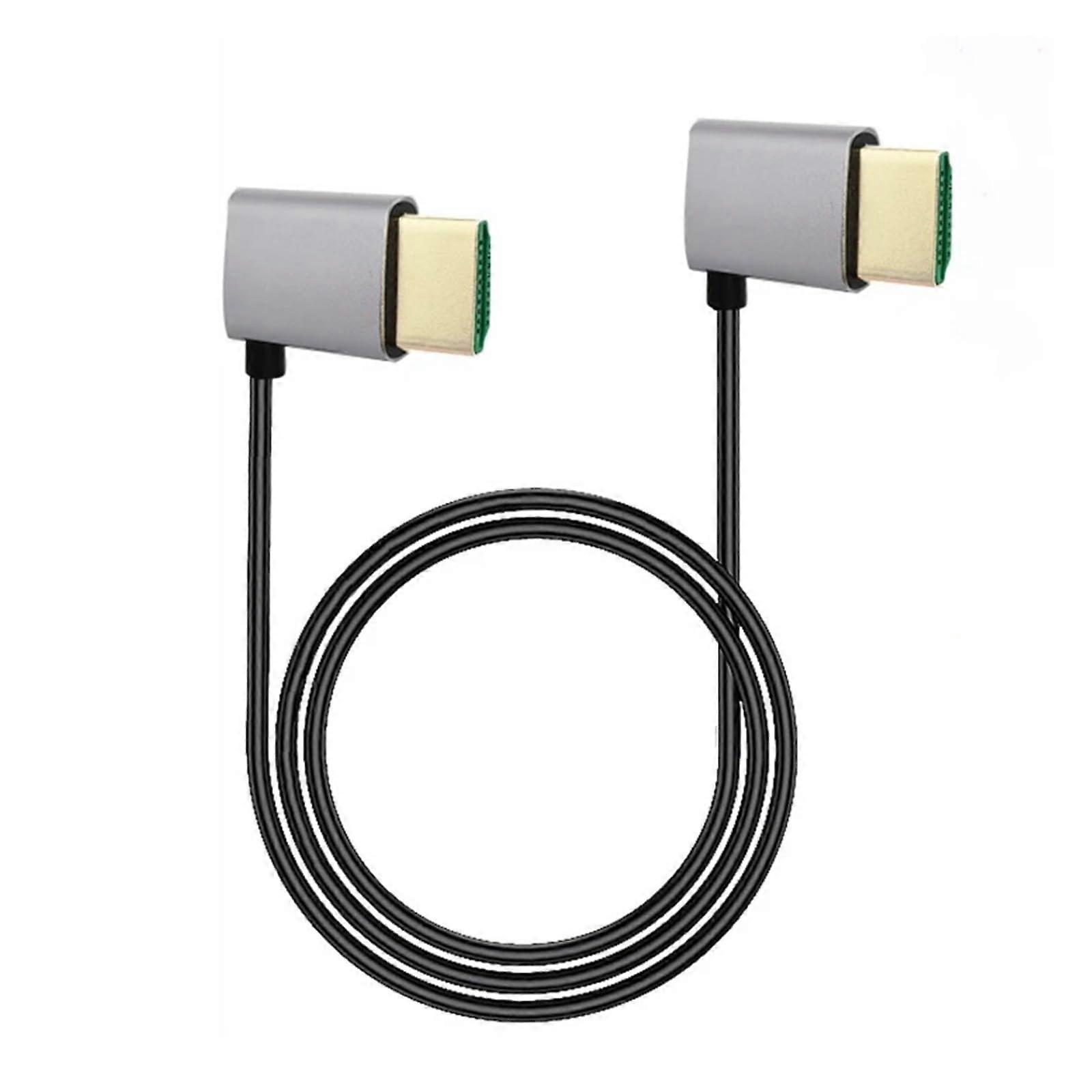 90 Degree 8K UHD HDMI Cable 1m Right Angle EARC ARC Support HDCP 3D HDR Ultra-Thin for PC Monitor HDTV