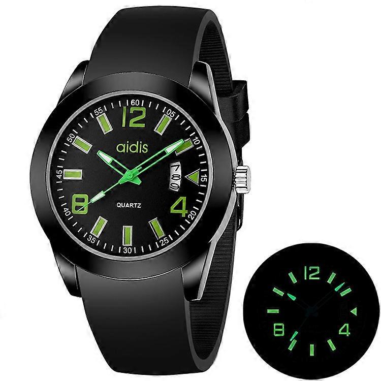 addies MY-1601 Luminous Version Silicone Watchstrap Quartz Watch, Support Calendar