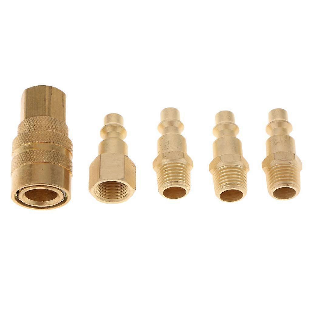 5 Piece Brass Quick Coupling Set 1/4 " Connection Piece NPT