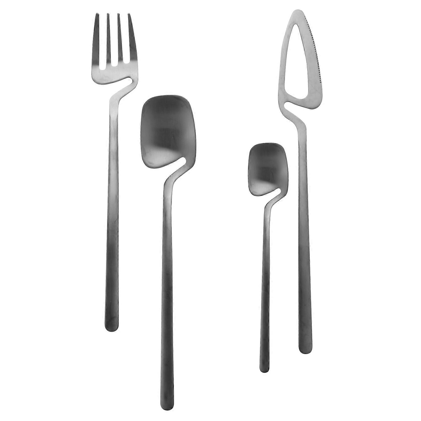 Set di posate opache, stoviglie da tavola in acciaio inossidabile, set di posate, set di stoviglie con forchetta da coltello e cucchiaio parte