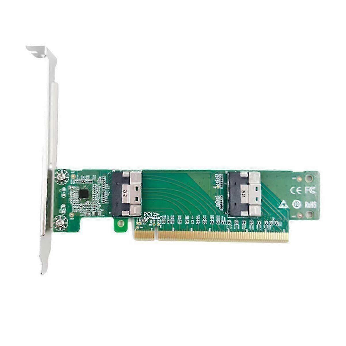 بطاقة المحول PCI Express X16 إلى 2-Port SlimSAS SFF-8654 8I محول محول محمول متعدد الوظائف