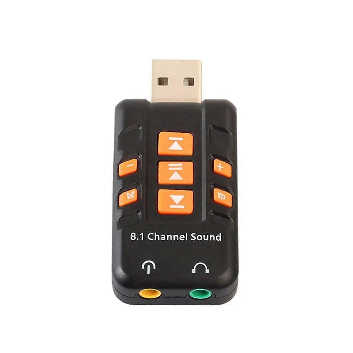 Headphone Amplifier Songs Change Listening 3D Audio Adapter USB 2.0 8.1 Channel Portable Computer External Sound Card