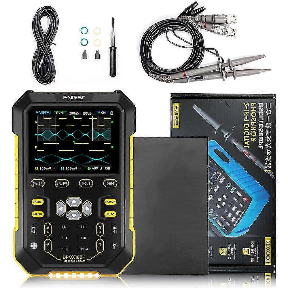Handheld Fluorescent Digital Oscilloscope Dual-channel 2in1 Portable Oscilloscope 20m Signal Generator Multifunctional Instrument 180mhz Bandwidth 500