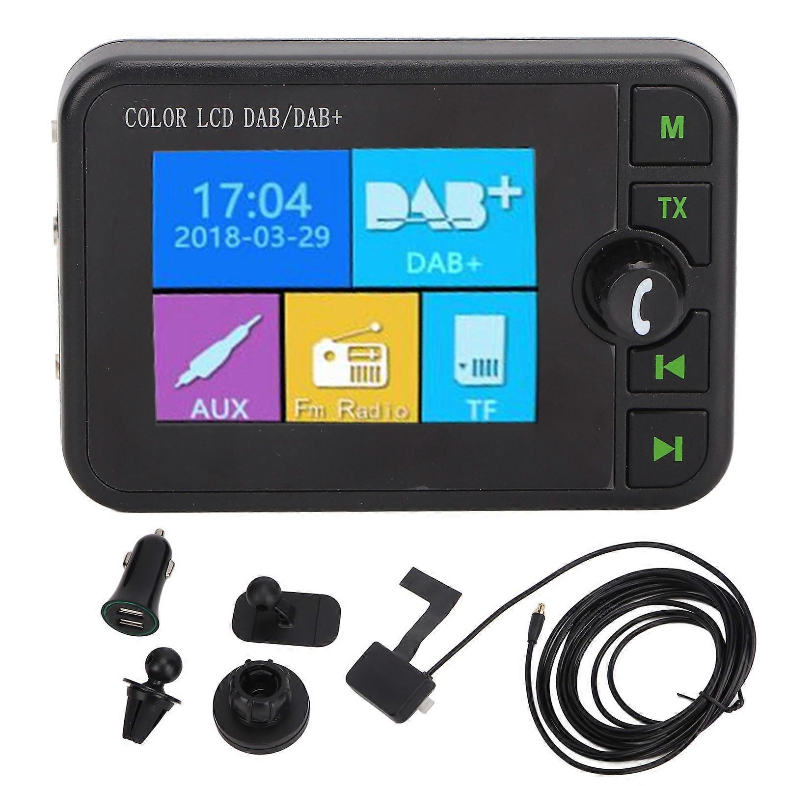 Ricevitore per auto DAB DAB + FM Bluetooth vivavoce Display LCD a colori da 2,4 pollici Jack da 3,5 mm Autoradio digitale