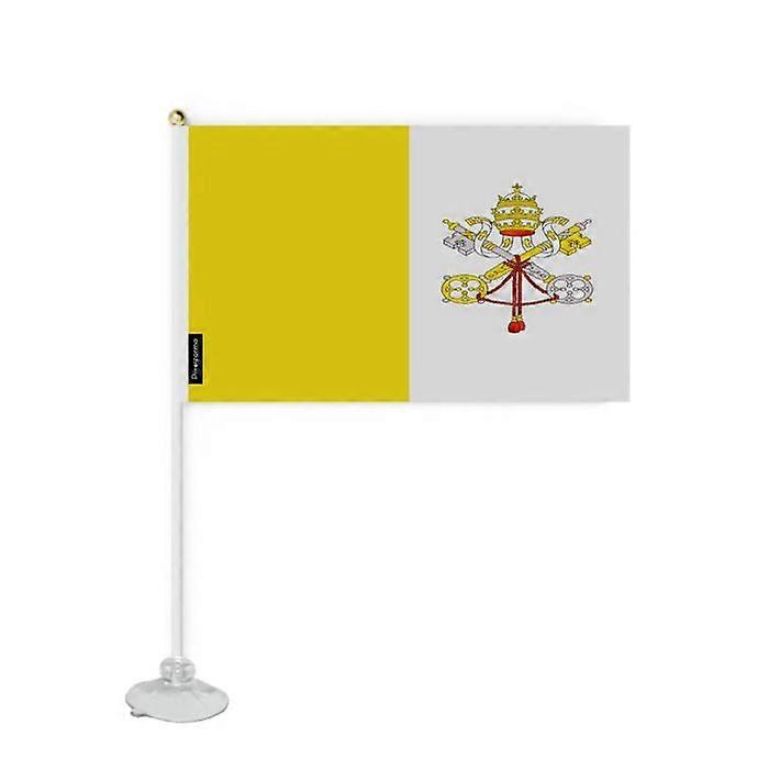 Flag - Vatican - Mini Suction Cup Flag - 14 x 21 cm - Polyester - Double-Sided Print