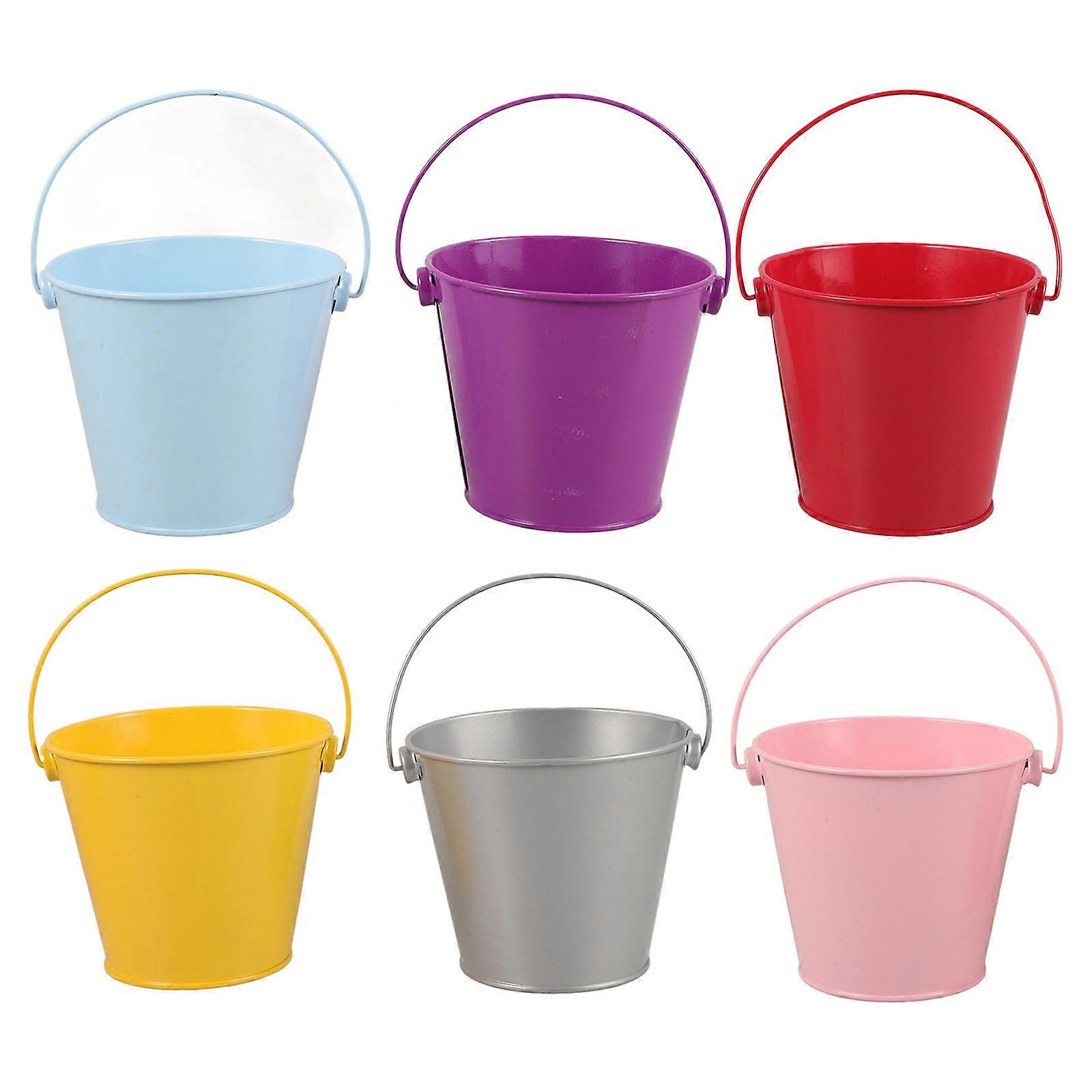 Hanging Garden Planters for Exterior Walls, Strong Iron Flower Pots in Bucket Design