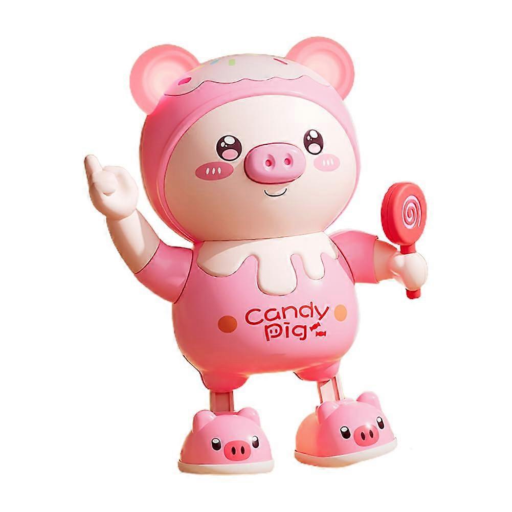 Dancing Piglet Toy - Electric Musical Candy Pig with Lights for Kids, Plush Pink, Interactive Fun