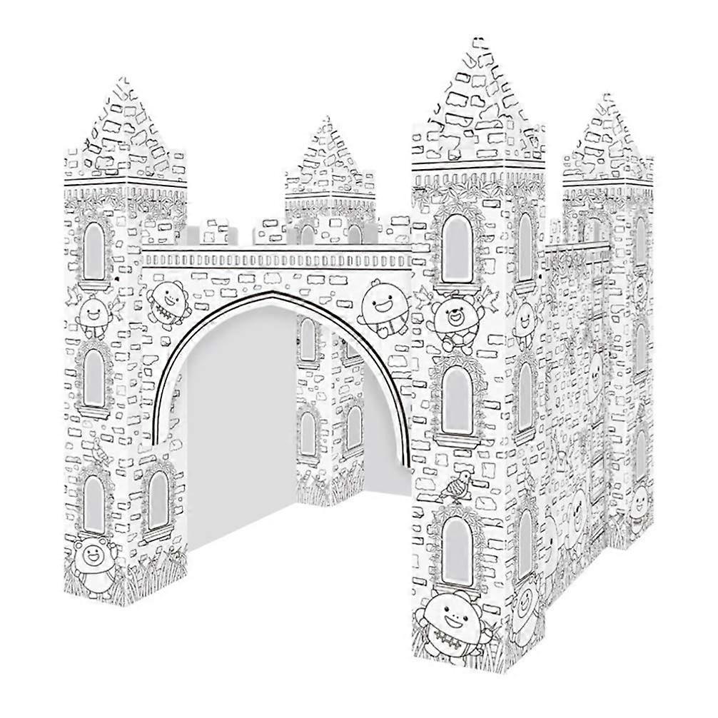 3D Castle Paper Craft Kit for Kids - Colorizable Cardboard Fairy Tale Castle for Indoor Outdoor Art Projects