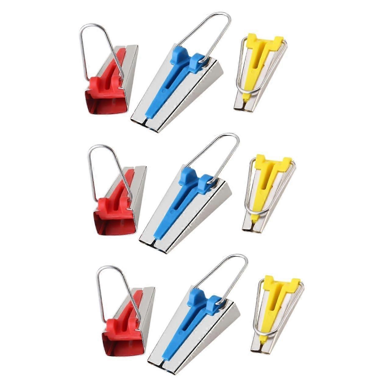 9 Pcs Bias Tape Maker Set 3 Sizes (25mm 18mm 12mm) Sewing Quilting Tool Quilt Binding Tape for DIY Fabric Binding Maker