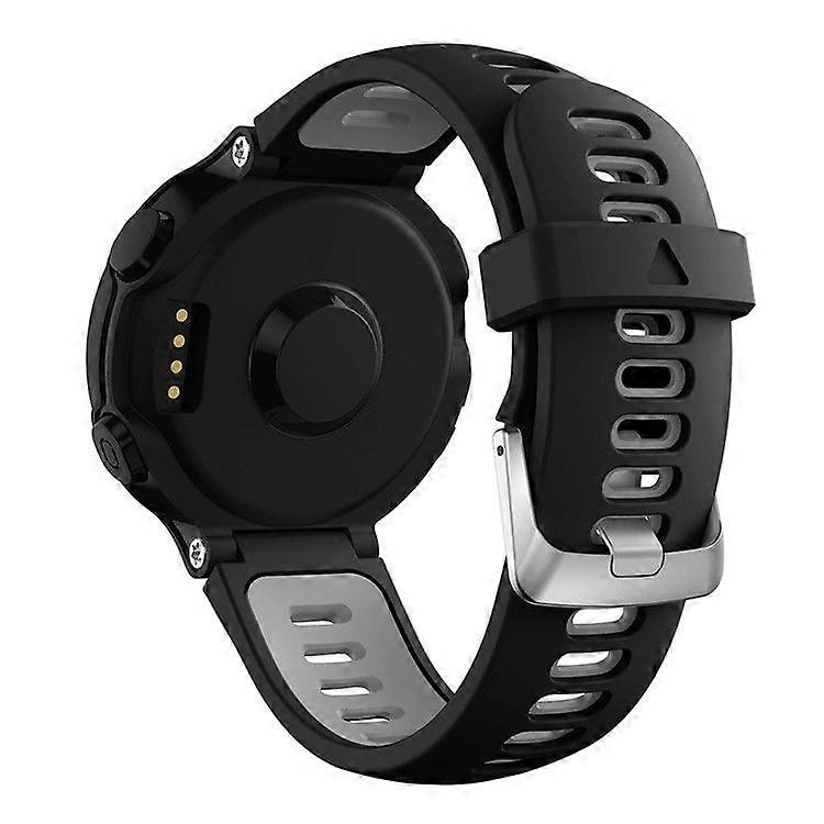 Two-tone Silicone Watch Band for Garmin Forerunner 220/230/235/620/630/F735XT, Adjustable Pin Buckle Wrist Strap