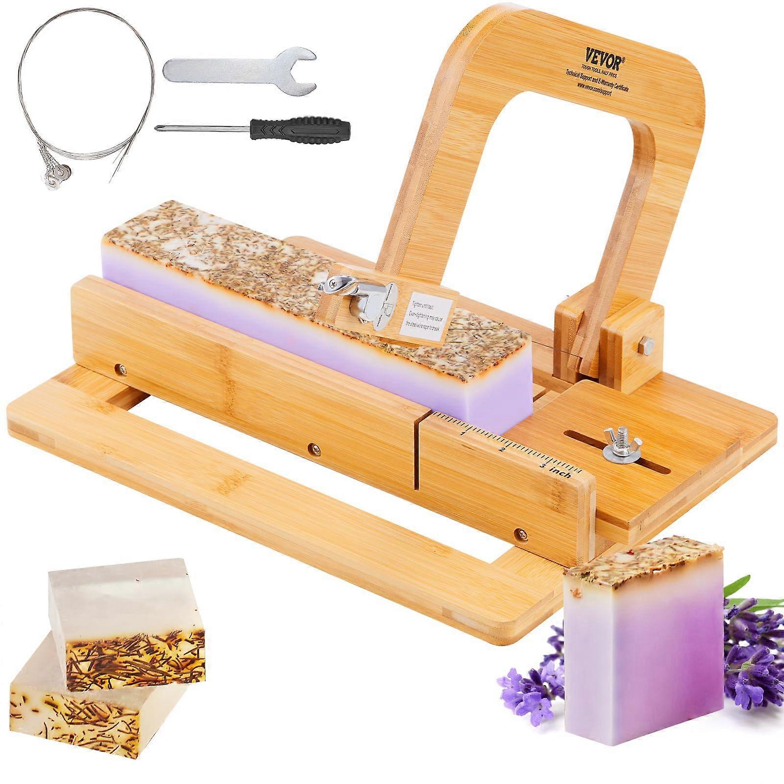 Bamboo Soap Slicer with Adjustable Stainless Steel Wire, DIY Cutting Tool Ref: 1665