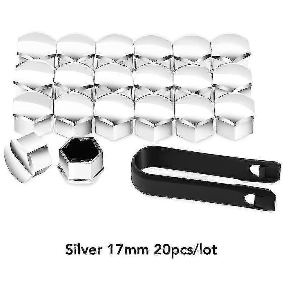 20 buc 17/19 / 21 mm Capace butuc roată Anvelope Capace de protecție Șuruburi de șurub de roată Anvelope Capace de piuliță Protector de șurub de butuc