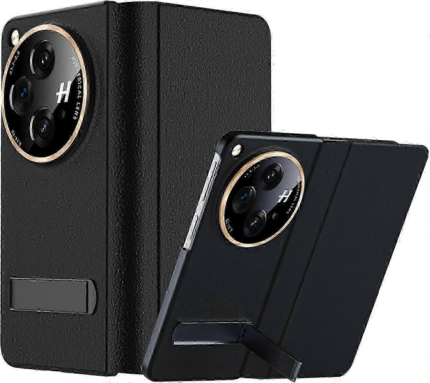 2025 OnePlus Open Flip Case con cavalletto in pelle PU classico premium e chiusura magnetica con protezione della fotocamera