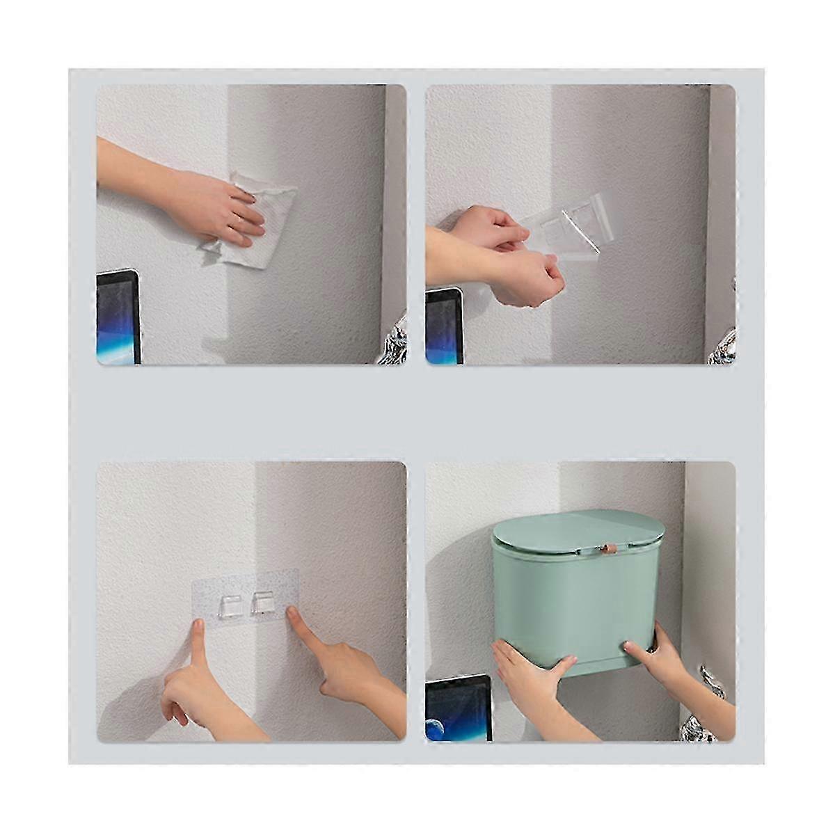 -Capacity Sliding Wall-Mounted Trash Can with Lid, Kitchen Cabinet Door Hanging, Recycling Station