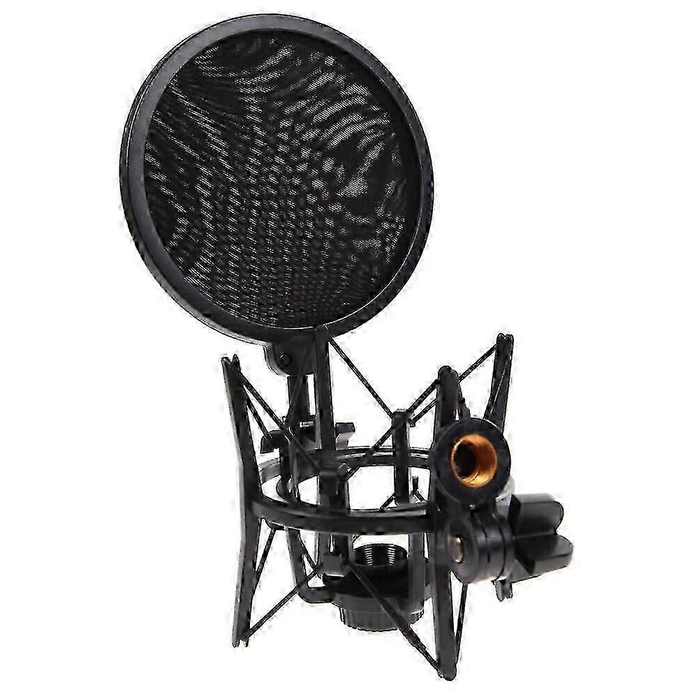 Professional Microphone Mic Shock Mount with Shield Articulating Holder Stand Bracket for Studio Broadcast DS