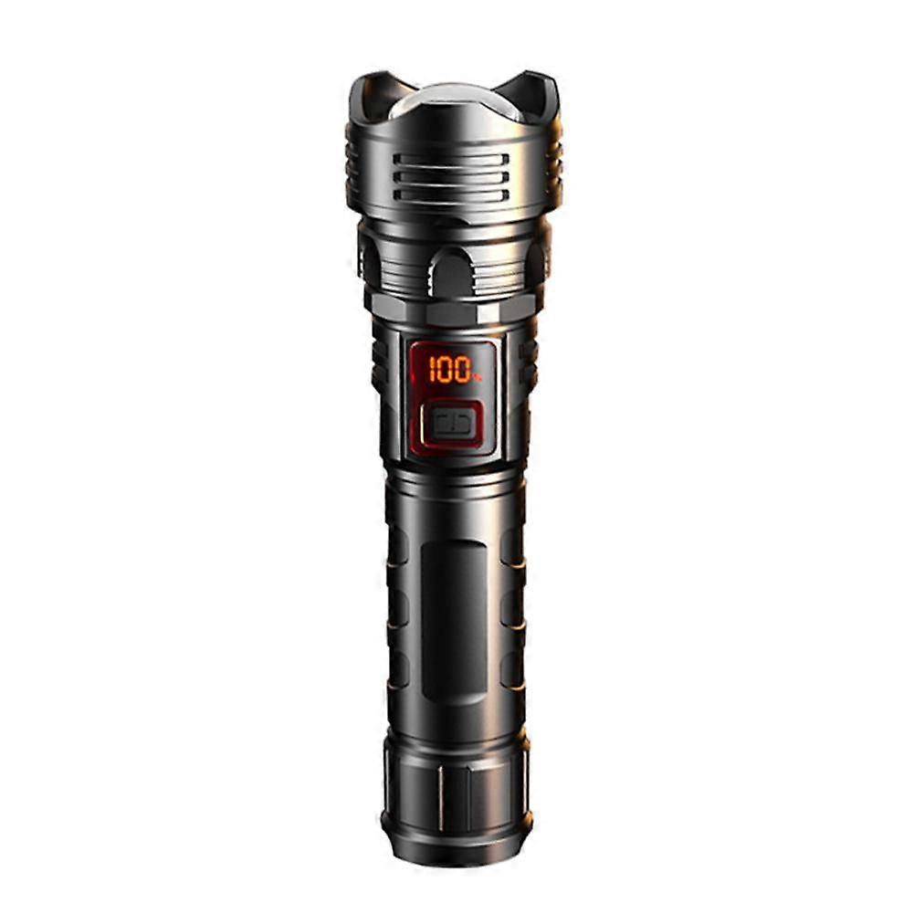 (A)$Flashlight New digital electric white laser flashlight Super long battery life strong light flashlight Waterproof hidden rechargeable flashlight