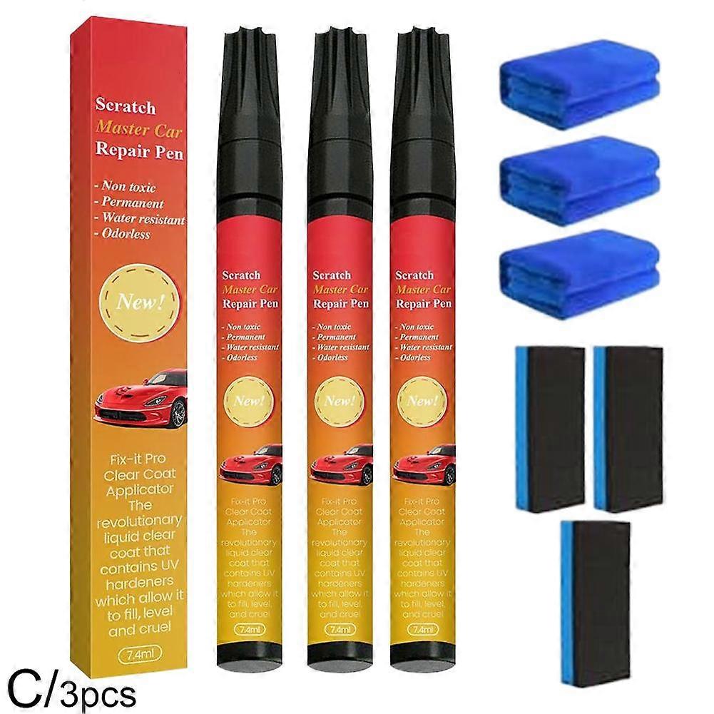 3pcs with towel sponge (C)$Car scratch magic pen set