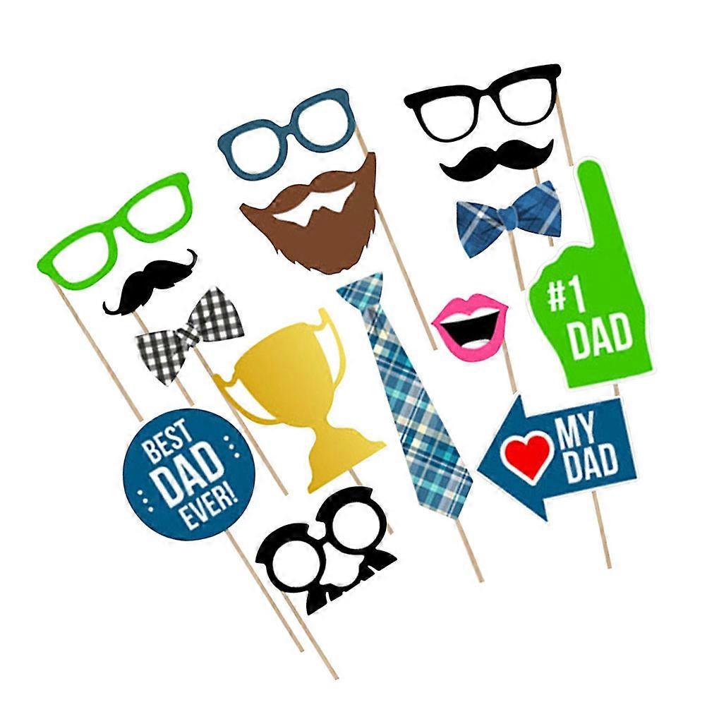 15pcs/set Novelty Father's Day Best Dad Ever Party Photo Booth Props Farther's Birthday Photo Shoot Props
