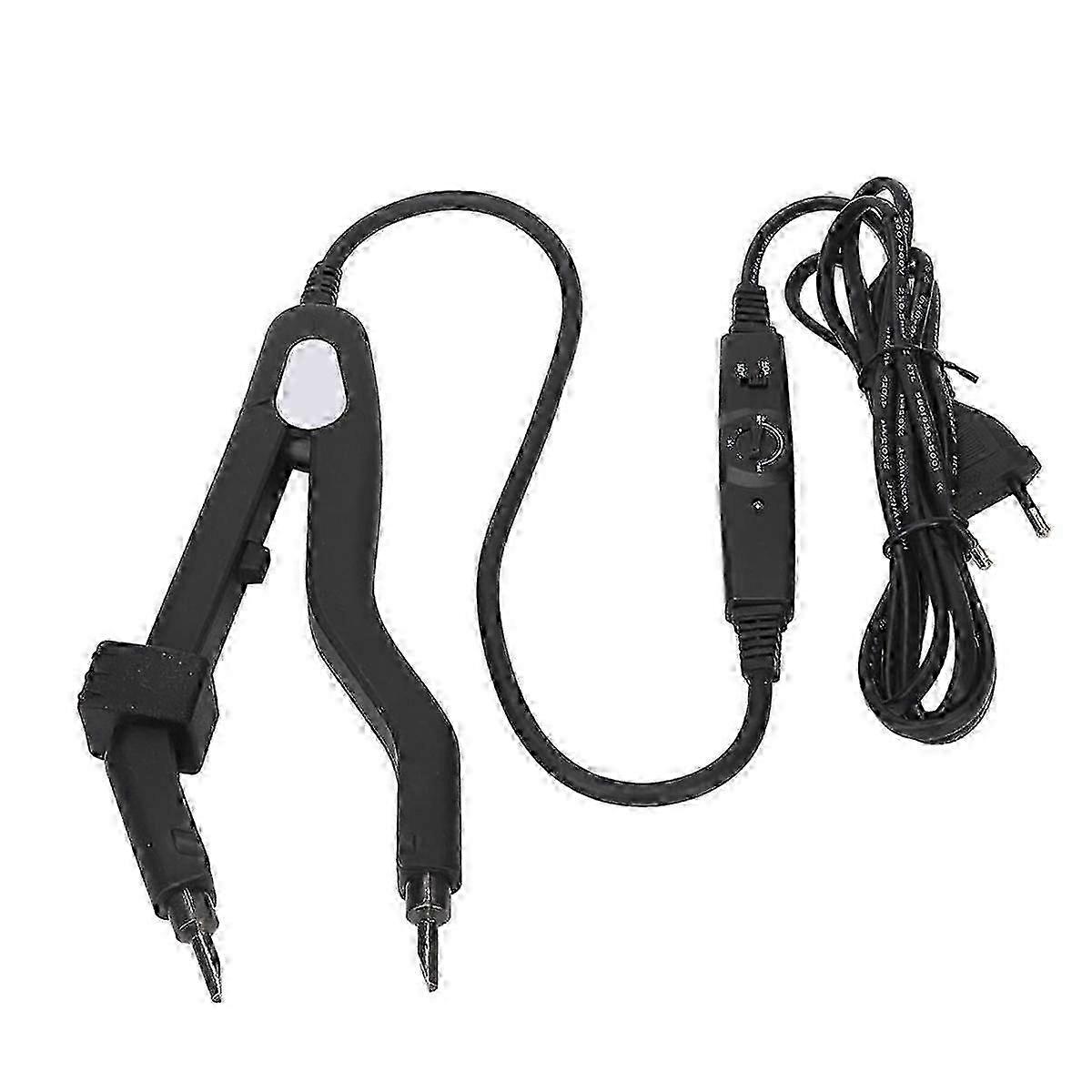 EU Plug Mini Hair Extension Iron with Adjustable Temperature - Black