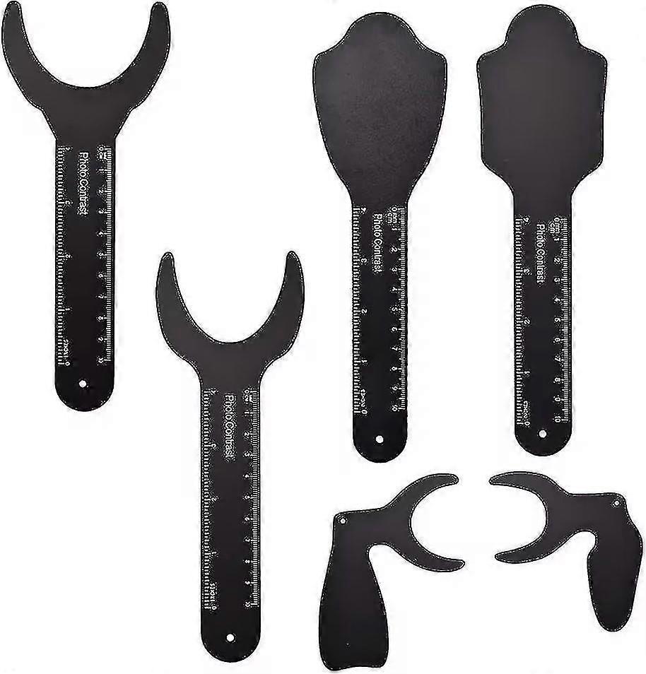 عاكس تصوير الأسنان ، مجموعة تباين صور الأسنان بلوحة خلفية سوداء ، لتباين الصور الحنكية (6 قطع ، أسود) - XC