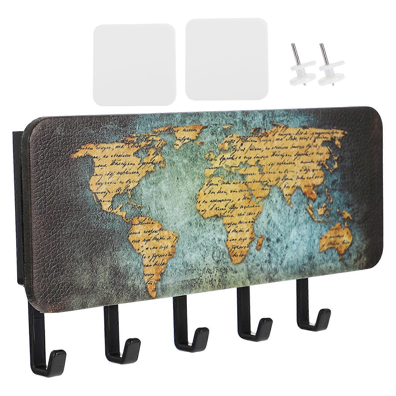 Key Stand Storage Organizer Wall Organizing Shelf Modern Household Hallway Leather 1Set