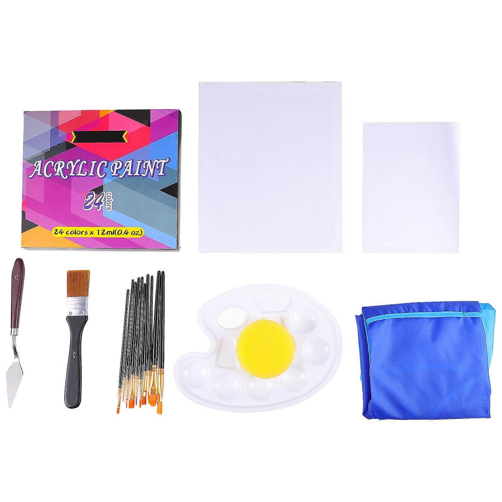 Childrens Graffiti Set DIY Children Painting Brush Apron Kit Art Education Home Daycare Activities 1Set