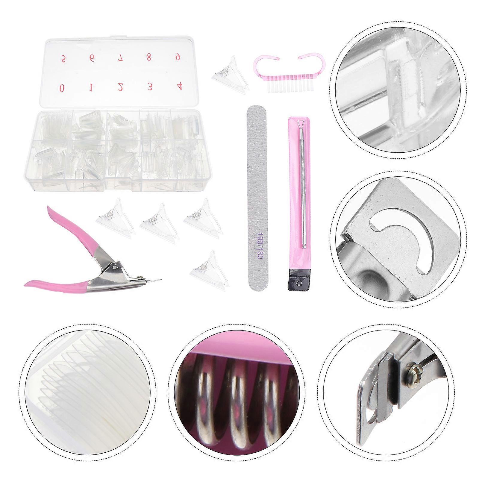 Mini Manicure Set Gel Nails Creation Square Plastic Tools Professional Use 15x6cm 1Set