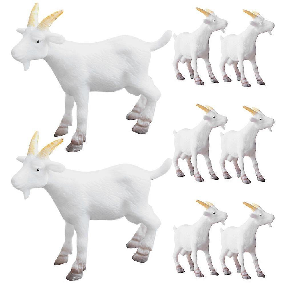 8PCS Realistic Goat Figurines PVC Animal Statues for Desktop, Garden, and Micro Landscape Decoration – Farm Animal Craft Models for Home, Office, and