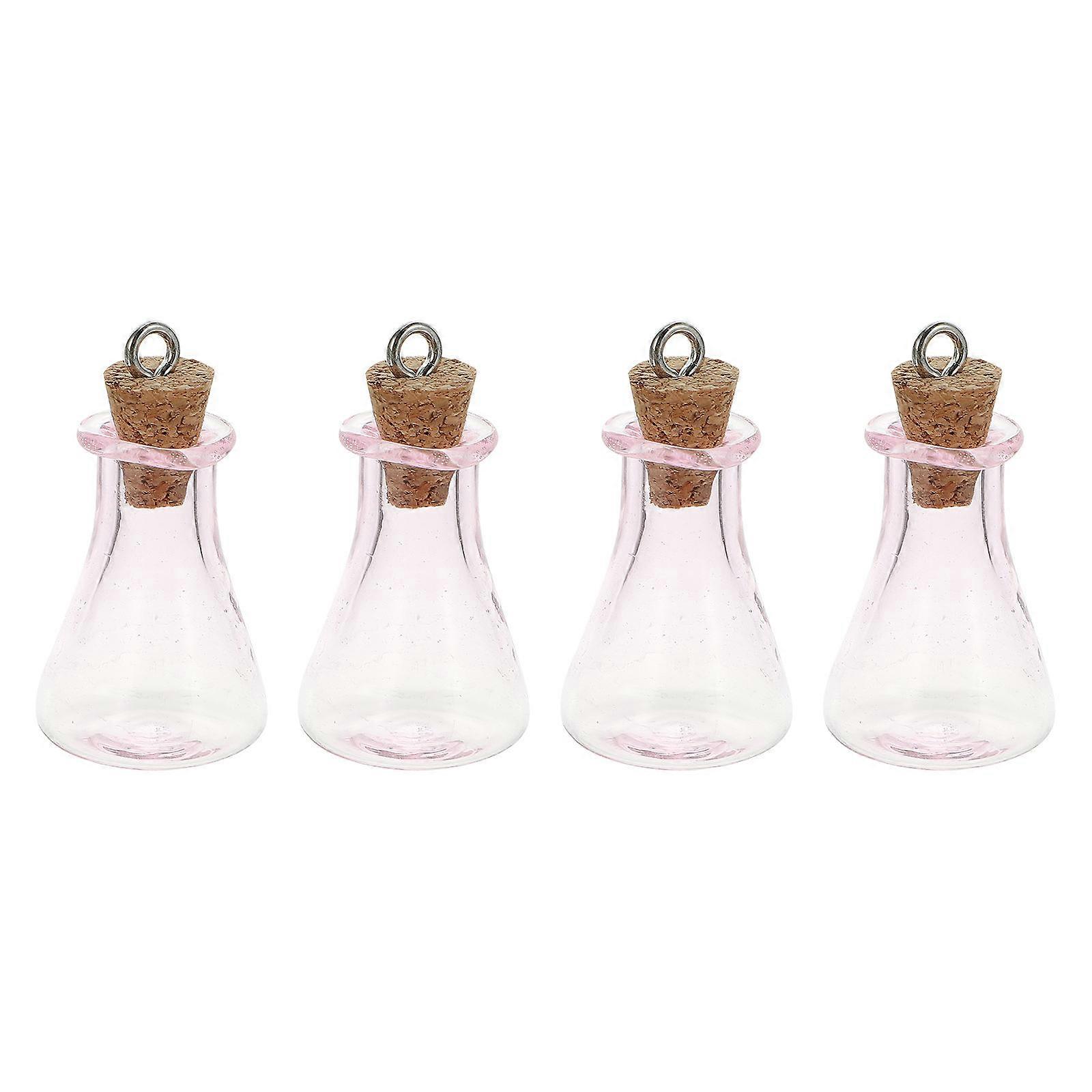 Creative Wishing Glass Bottles for Storage Use Pink Small Size Lightweight Easy to Carry 1.5x3.5 Inches
